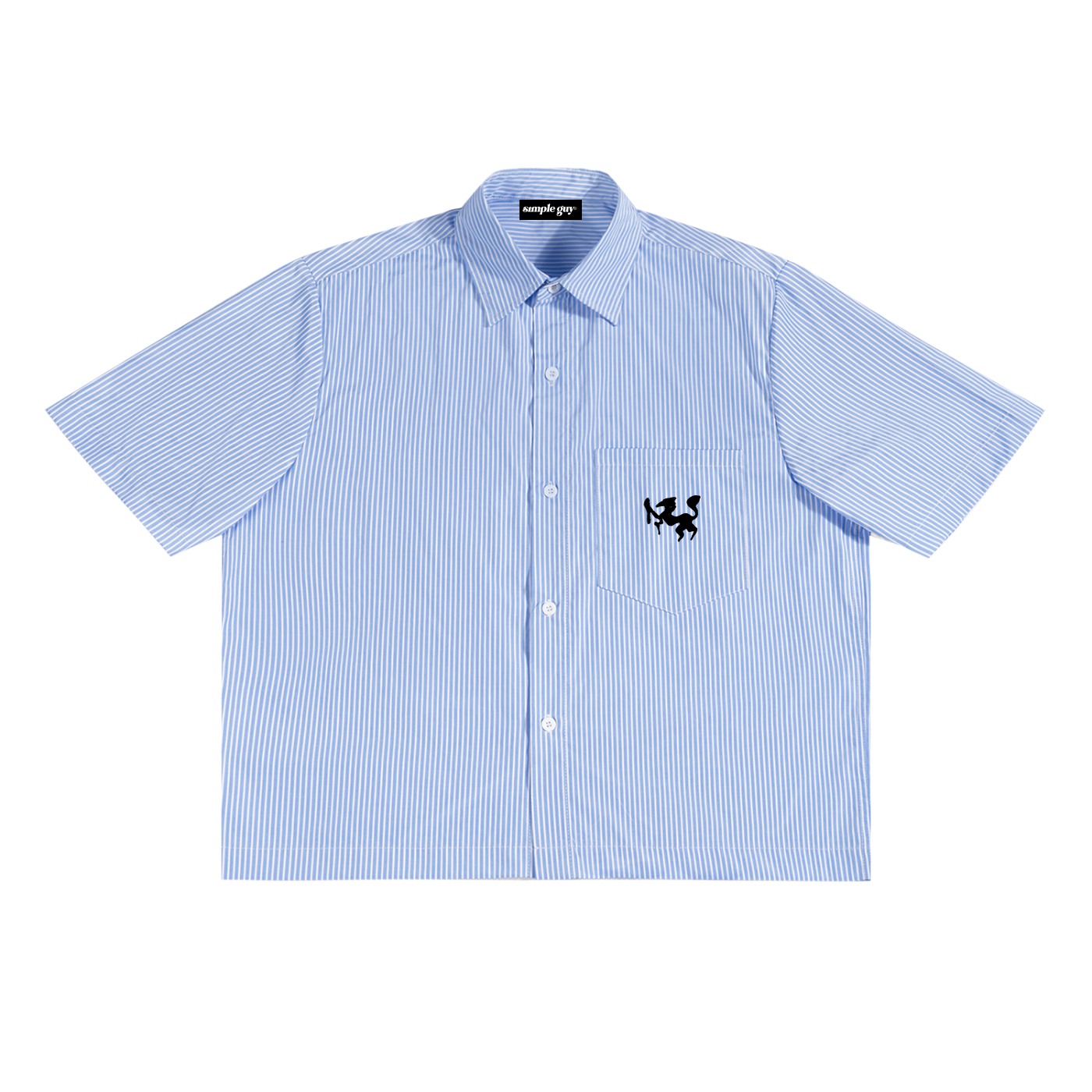 Dodgy City Roots Striped Boxy Tee v2 Blue